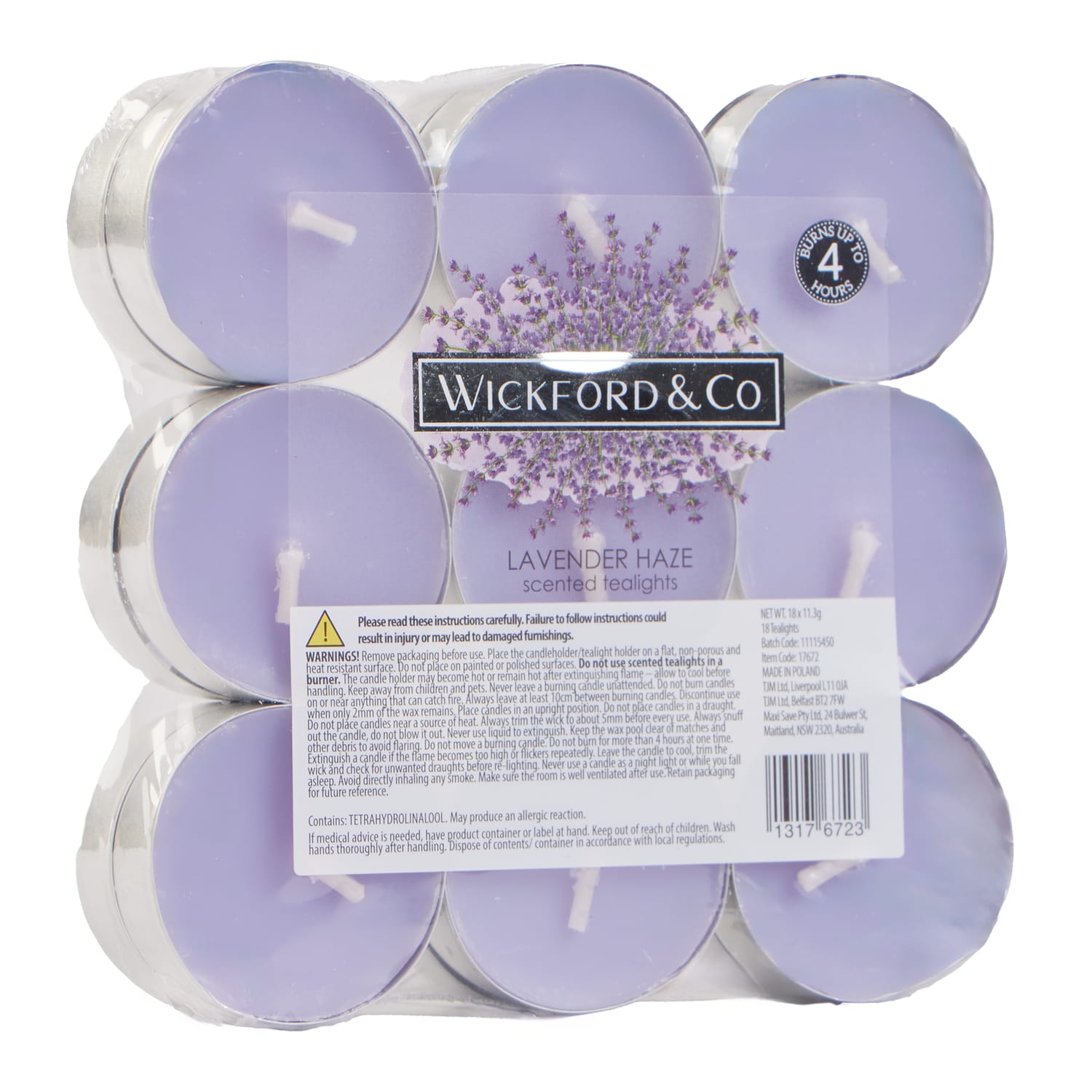 Wickford & Co. Scented Tealights 18 Pack - Lavender Haze