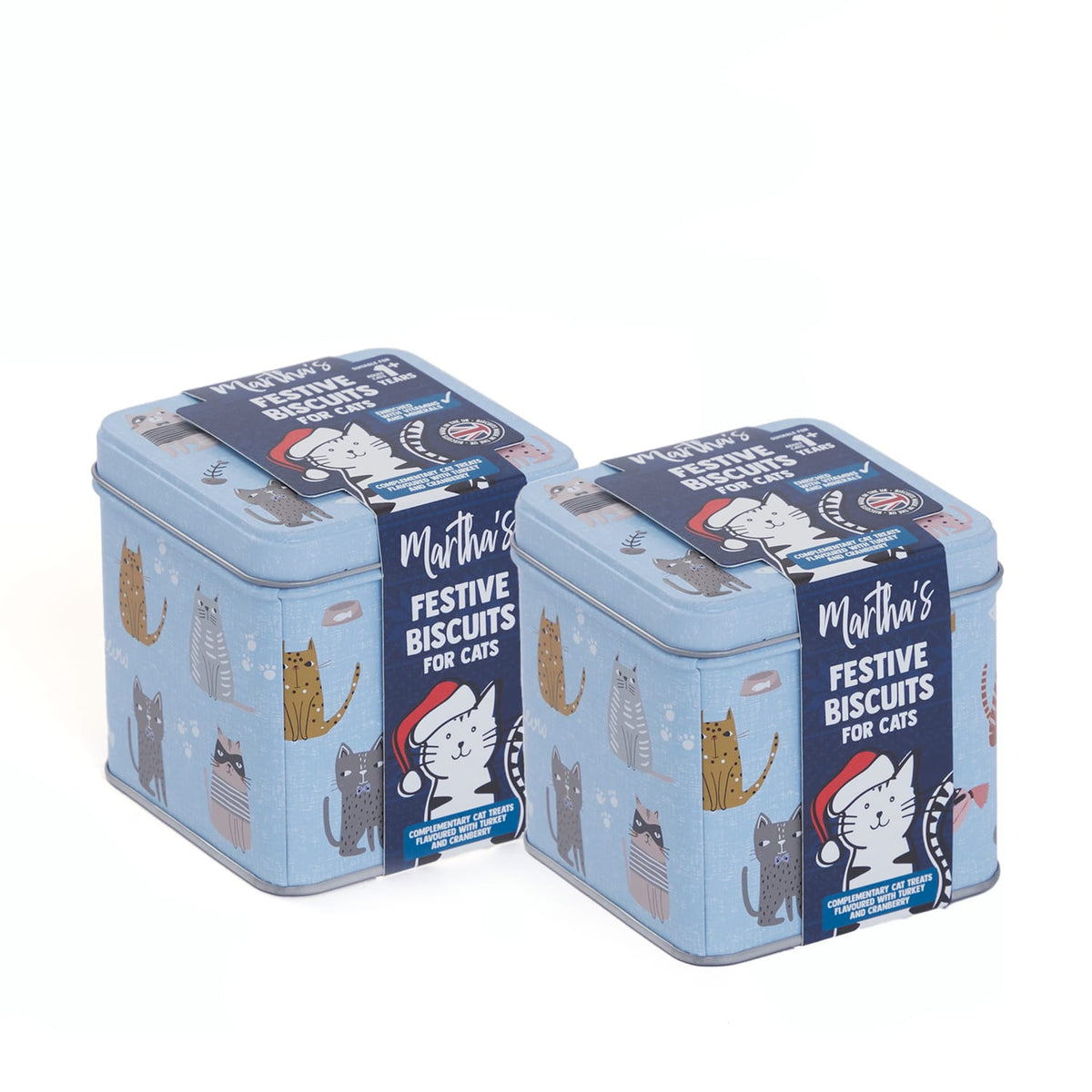 Marther's Festive Biscuits Cat Tin x2